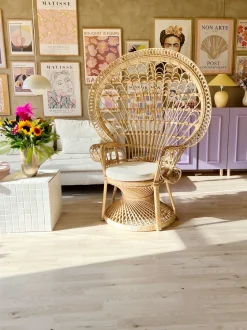 Beliani Riikinkukkotuoli Rottinki Luonnonvari Emmanuelle Hot