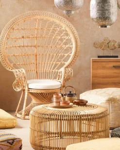 Beliani Riikinkukkotuoli Rottinki Luonnonvari Emmanuelle Hot