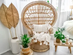 Beliani Riikinkukkotuoli Rottinki Luonnonvari Emmanuelle Hot