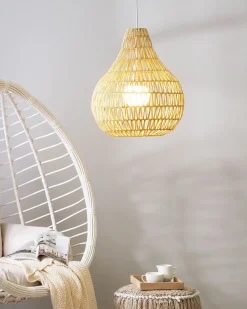 Beliani Riipputuoli Jalustalla Polyrottinki Valkoinen Fano Store