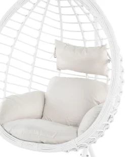 Beliani Riipputuoli Jalustalla Polyrottinki Valkoinen Fano Store