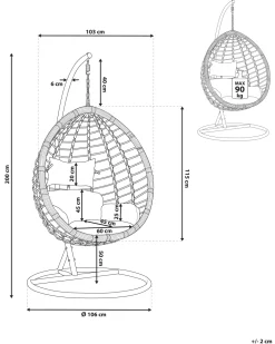 Beliani Riipputuoli Jalustalla Polyrottinki Valkoinen Fano Store