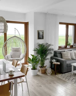 Beliani Riipputuoli Jalustalla Polyrottinki Valkoinen Fano Store