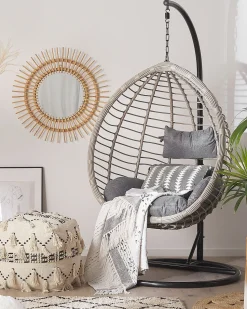 Beliani Riipputuoli Jalustalla Polyrottinki Harmaa Tollo Best