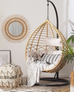 Beliani Riipputuoli Jalustalla Polyrottinki Luonnonvari Arsita Shop