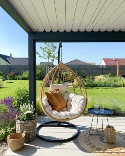 Beliani Riipputuoli Jalustalla Polyrottinki Luonnonvari Arsita Shop