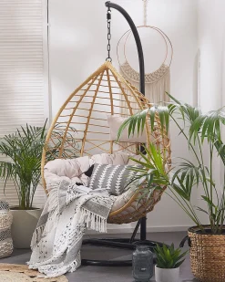 Beliani Riipputuoli Jalustalla Polyrottinki Luonnonvari Arsita Shop