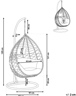Beliani Riipputuoli Jalustalla Polyrottinki Harmaa Arsita Online
