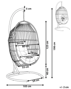Beliani Riipputuoli Jalustalla Polyrottinki Tummanharmaa Sesia Cheap