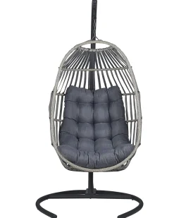 Beliani Riipputuoli Jalustalla Polyrottinki Tummanharmaa Sesia Cheap