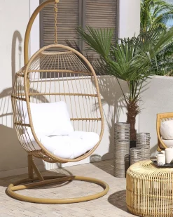 Beliani Riipputuoli Jalustalla Polyrottinki Luonnonvari Alba Discount