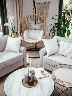 Beliani Riipputuoli Jalustalla Polyrottinki Luonnonvari Aspio Flash Sale