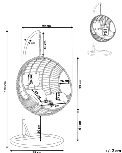 Beliani Riipputuoli Jalustalla Polyrottinki Luonnonvari Aspio Flash Sale