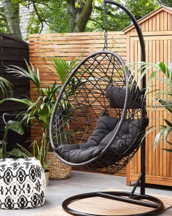 Beliani Riipputuoli Jalustalla Polyrottinki Musta Alatri Cheap