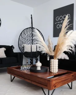 Beliani Riipputuoli Jalustalla Polyrottinki Musta Alatri Cheap