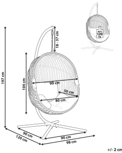 Beliani Riipputuoli Jalustalla Polyrottinki Beige Acri New