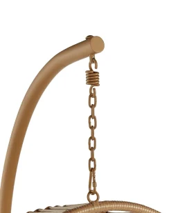 Beliani Riipputuoli Jalustalla Polyrottinki Beige Acri New