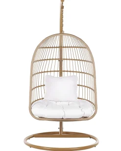 Beliani Riipputuoli Jalustalla Polyrottinki Beige Allera Store