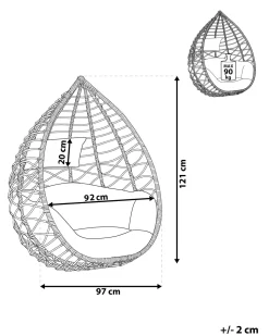 Beliani Riipputuoli Polyrottinki Harmaa Arsita Outlet