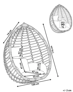 Beliani Riipputuoli Polyrottinki Harmaa Tollo Clearance