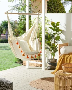 Beliani Riipputuoli Puuvilla Beige Varena Outlet