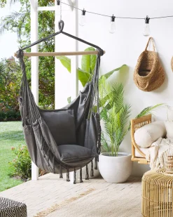 Beliani Riipputuoli Puuvilla Harmaa Bonea Best