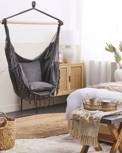 Beliani Riipputuoli Puuvilla Harmaa Bonea Best