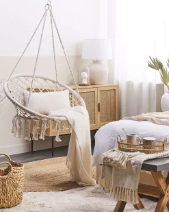 Beliani Riipputuoli Puuvilla Valkoinen Gabella Flash Sale