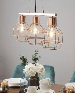 Beliani Riippuvalaisin 3 Polttimoa Metalli Kupari Orne Clearance
