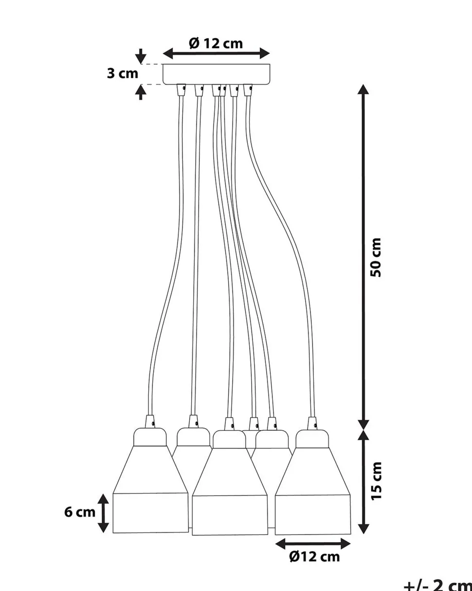 Beliani Riippuvalaisin 6 Polttimoa Metalli Musta Cestos Outlet