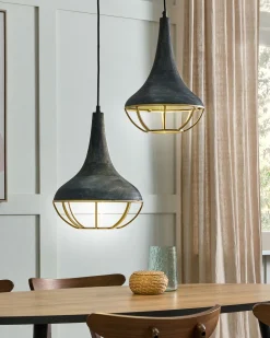 Beliani Riippuvalaisin 2 Polttimoa Mangopuu Musta/Messinki Bagmati Cheap