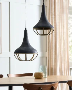 Beliani Riippuvalaisin 2 Polttimoa Mangopuu Musta/Messinki Bagmati Cheap