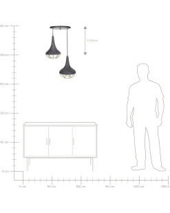 Beliani Riippuvalaisin 2 Polttimoa Mangopuu Musta/Messinki Bagmati Cheap