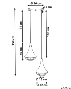 Beliani Riippuvalaisin 2 Polttimoa Mangopuu Musta/Messinki Bagmati Cheap