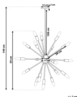 Beliani Riippuvalaisin 18 Polttimoa Rauta Kulta Maguse Sale