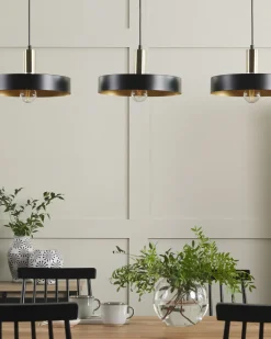 Beliani Riippuvalaisin 3 Polttimoa Metalli Musta Harena Flash Sale