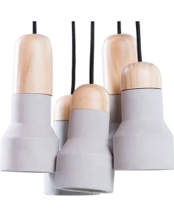 Beliani Riippuvalaisin 5 Polttimoa Betoni Vaaleanharmaa Apure Online