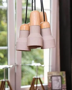 Beliani Riippuvalaisin 5 Polttimoa Betoni Vaaleanharmaa Apure Online