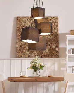 Beliani Riippuvalaisin 5 Polttimoa Kangas Musta Mesta Best Sale