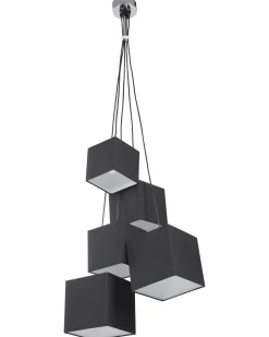 Beliani Riippuvalaisin 5 Polttimoa Kangas Musta Mesta Best Sale