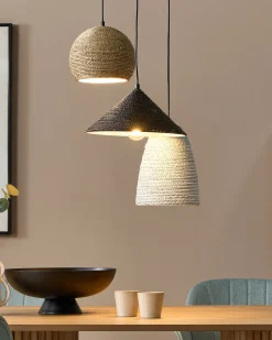 Beliani Riippuvalaisin 3 Polttimoa Olki Monivarinen Endrick Best Sale