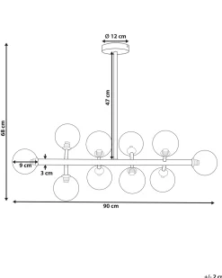 Beliani Riippuvalaisin 10 Polttimoa Teras Hopea Ramis Flash Sale