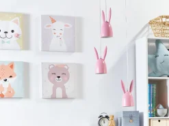 Beliani Riippuvalaisin 3 Polttimoa Rauta Vaaleanpunainen Rabbit Discount