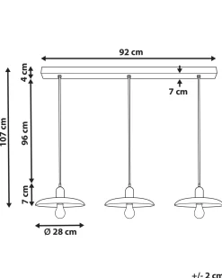Beliani Riippuvalaisin 3 Polttimoa Mangopuu Tumma Puu Manjeera Hot