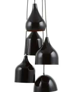 Beliani Riippuvalaisin 5 Polttimoa Metalli Musta Savio Hot