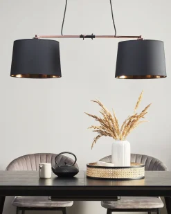 Beliani Riippuvalaisin 2 Polttimoa Kangas Musta Fucino Cheap