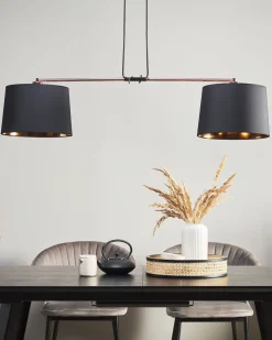 Beliani Riippuvalaisin 2 Polttimoa Kangas Musta Fucino Cheap