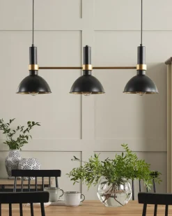 Beliani Riippuvalaisin 3 Polttimoa Metalli Musta/Kulta Beles Flash Sale
