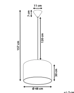 Beliani Riippuvalaisin Kangas Valkoinen/Harmaa Ziller Fashion