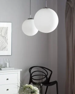 Beliani Riippuvalaisin Lasi Iso Valkoinen Barrow Fashion